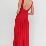 Opulent Low Back Maxi Dress Red