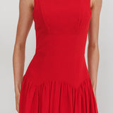 Opulent Low Back Maxi Dress Red
