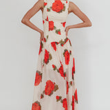 Opulent Low Back Maxi Dress Floral Rose