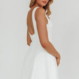 Opulent Sleeveless A-Line Mini Dress White
