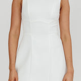 Opulent Sleeveless A-Line Mini Dress White
