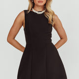 Opulent Sleeveless A-Line Mini Dress Black