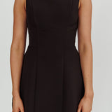 Opulent Sleeveless A-Line Mini Dress Black