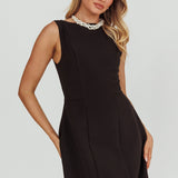 Opulent Sleeveless A-Line Mini Dress Black