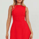 Opulent Sleeveless A-Line Mini Dress Red