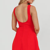 Opulent Sleeveless A-Line Mini Dress Red