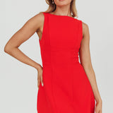 Opulent Sleeveless A-Line Mini Dress Red