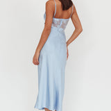 Impressions Lace Bodice Maxi Dress Blue