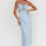 Impressions Lace Bodice Maxi Dress Blue