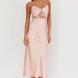 Impressions Lace Bodice Maxi Dress Peach