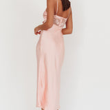 Impressions Lace Bodice Maxi Dress Peach