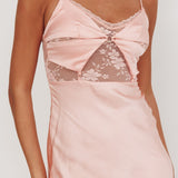 Impressions Lace Bodice Maxi Dress Peach