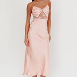 Impressions Lace Bodice Maxi Dress Peach