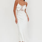 Impressions Lace Bodice Maxi Dress White