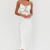 Impressions Lace Bodice Maxi Dress White
