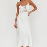 Impressions Lace Bodice Maxi Dress White
