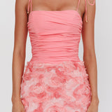 Love & Honor Textured Floral Maxi Dress Pink