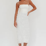 Love & Honor Textured Floral Maxi Dress White