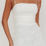 Love & Honor Textured Floral Maxi Dress White
