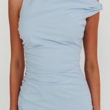 Angel's Song Asymmetric Neckline Maxi Dress Blue