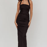 Scout Halterneck Ruched Maxi Dress Black