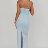 Scout Halterneck Ruched Maxi Dress Blue