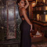Romany Cut-Out Waist Maxi Dress Black