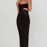 Romany Cut-Out Waist Maxi Dress Black