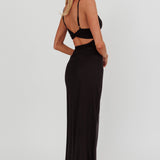 Romany Cut-Out Waist Maxi Dress Black