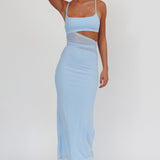 Romany Cut-Out Waist Maxi Dress Light Blue