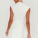 Heavenly Bodies Sleeveless Deep Neckline Mini Dress White