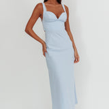Moonlit Reverie Twist Back Maxi Dress Blue
