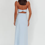 Moonlit Reverie Twist Back Maxi Dress Blue