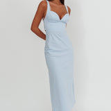 Moonlit Reverie Twist Back Maxi Dress Blue
