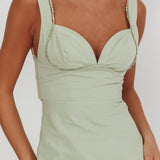Moonlit Reverie Twist Back Maxi Dress Sage