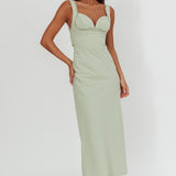 Moonlit Reverie Twist Back Maxi Dress Sage