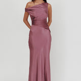 Twilight Asymmetric Neckline Maxi Dress Grape