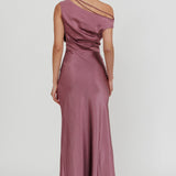 Twilight Asymmetric Neckline Maxi Dress Grape