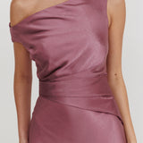 Twilight Asymmetric Neckline Maxi Dress Grape