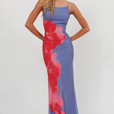 Unravel Floral Maxi Dress Blue