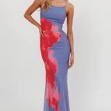 Unravel Floral Maxi Dress Blue