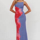 Unravel Floral Maxi Dress Blue