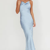 Noreen Cut-Out Back Maxi Dress Blue