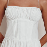 Heavenly Glow Gathered Bust A-Line Maxi Dress Off White