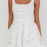 Miley Embroidered A-Line Mini Dress White