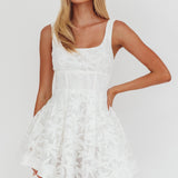Miley Embroidered A-Line Mini Dress White