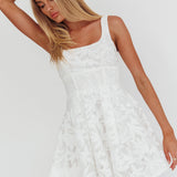Miley Embroidered A-Line Mini Dress White