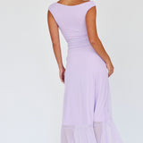 Moonlit Magic Asymmetric Neckline Maxi Dress Lilac