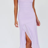 Moonlit Magic Asymmetric Neckline Maxi Dress Lilac