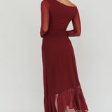 Moonlit Magic Long Sleeve Maxi Dress Wine